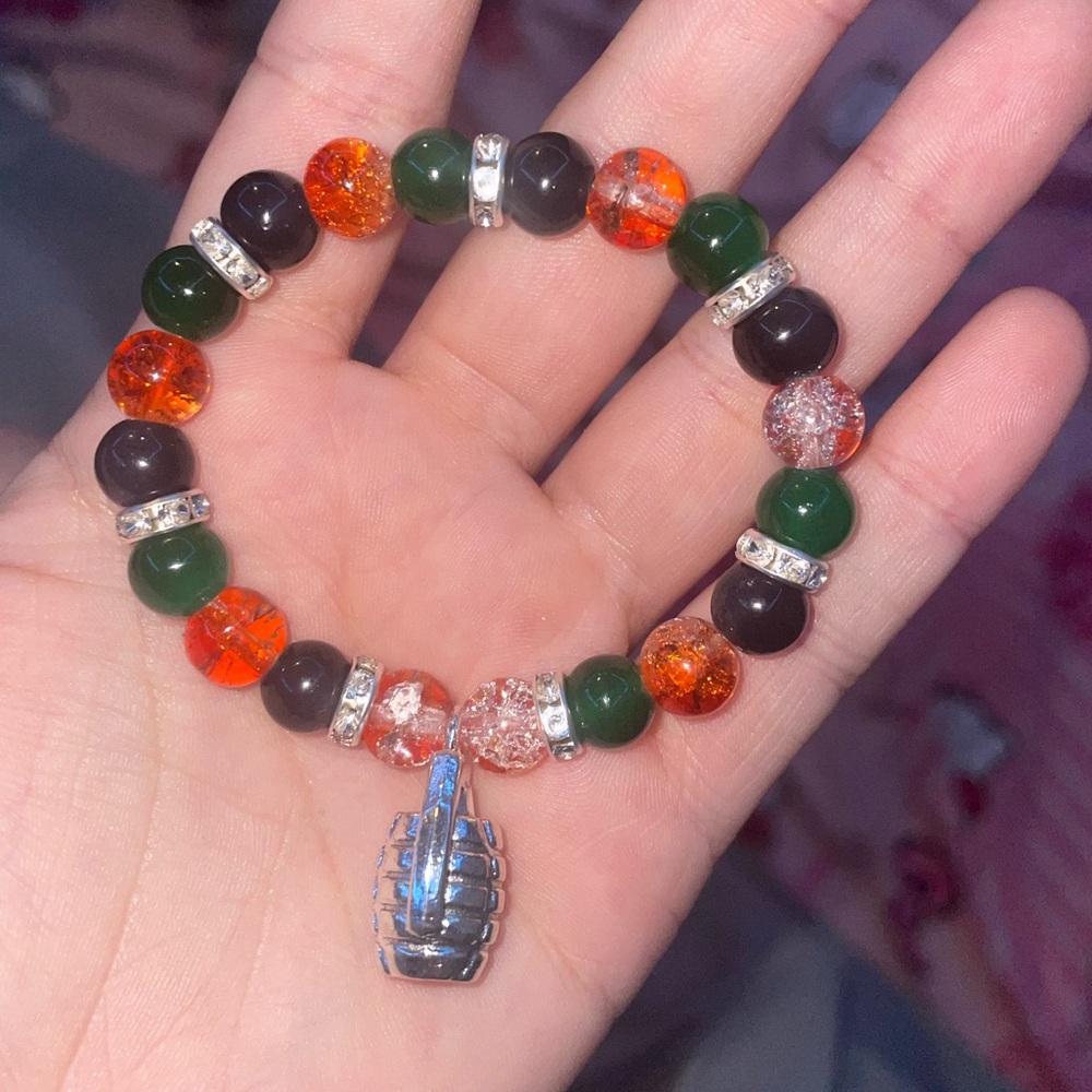 Handmade Katsuki Bakugou inspired MHA beaded bracelet